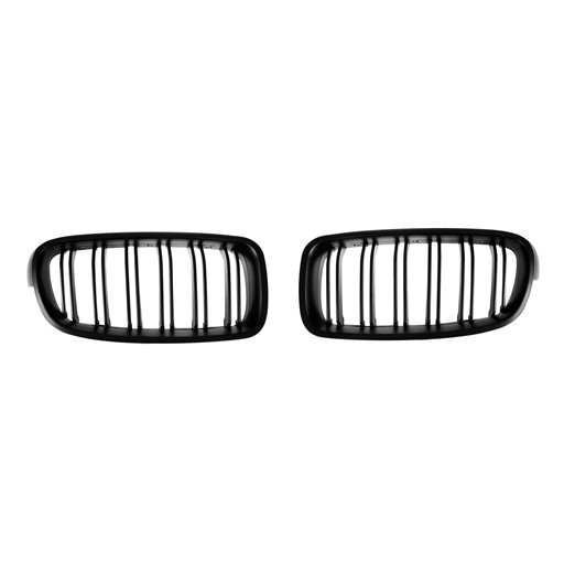 M3-Style Double Slats+Matte Black Front Grille for BMW F30/F31/F35 (PreLCI、LCI)