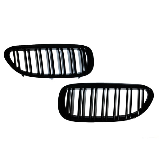 Double Salt Glossy Black Kidney Grille For BMW E63 / E64 4412256B-SBK.jpg