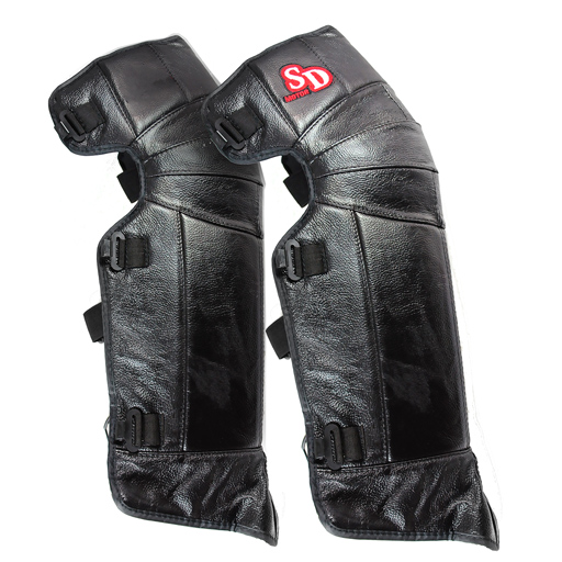 Black Motorcycle Leather Winter Knee Pad Windproof Leg Warmer Protector 8012473Z.jpg