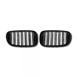 Double slats+Shiny Black Front Grille for BMW G11 G12