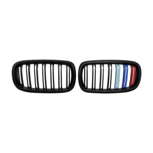 Double Slats+Matte Black+3color Front Grille for BMW X5(F15) X6(F16), ABS