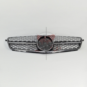 For Mercedes C63 ONLY(NEW C63 STYLE) SHINY BLACK GRILLE  08-11 AMG